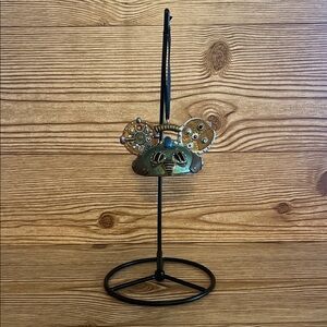 EUC Disney Parks Retired Green Steampunk Mechanical Mask Kingdom Ear Ornament